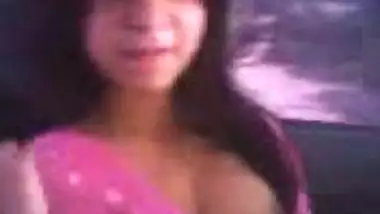 Tits Show In The Car