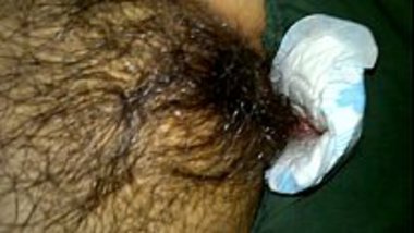 Husband enjoying his hairy wife in her periods