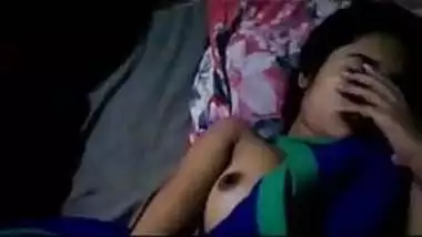 Shy stunning Indian teen babe flashing her boobies