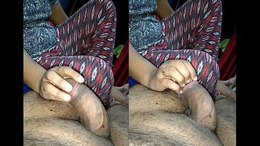 Indian Hot Wife Rub Hubby Dick
