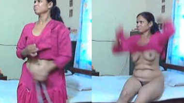 Desi punjabi aunty stripped by hubby