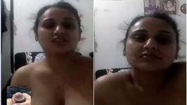 Guy jerks off so fast to steamy naked Indian XXX wife via video link