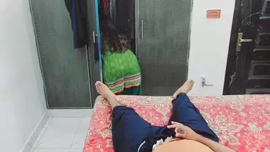Filthy Desi dude strokes XXX cock when admiring cute Pakistani maid