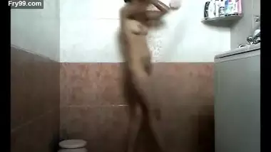 Skinny Indian In Shower