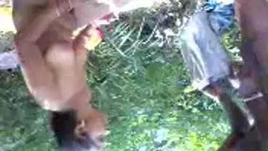 Wild horny indian couple on picnic sucking and...
