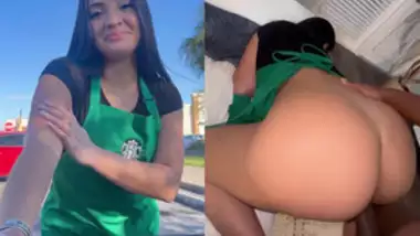 Starbucks Employee Hooking Up with Drive Through BBC Customer