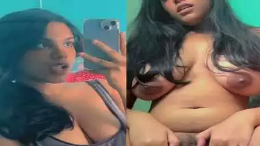 Sexy babe long boobs show and hairy pussy spreading