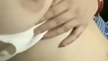 Shy Desi Bhabhi selfie topless video