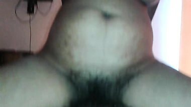 Close-Up Of A Chubby Mature Hairy Indian Pussy Riding