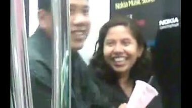 Couple Having Fun Time In Public