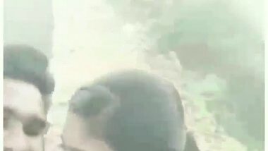 Sweet Tamil girl giving blowjob outdoors