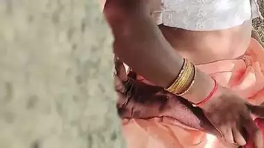 Telugu wife outdoor fucking with husband friend