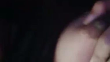 Girlfriend showing round boobs on video call sex