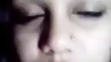 Beautiful cute horny girl fingering pussy selfie