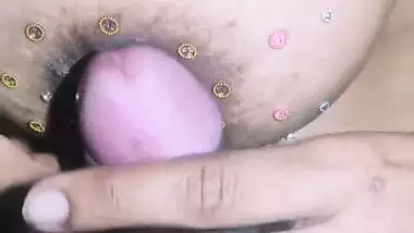 Desi wife boobs playing with cock