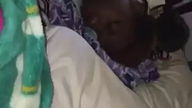 Beautiful Girl Cheating On Bed Beside Sleeping Black Girlfriend..Hot but Short Fucking
