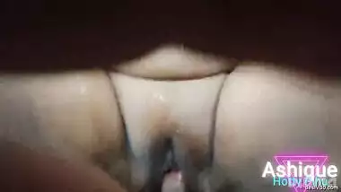 Naughty husband playing with wife’s juicy pussy before pushing his dick inside