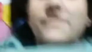 Cute girl huge boobs playing viral selfie video