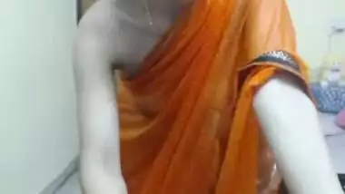 Indian Slip Girl Transparent saree