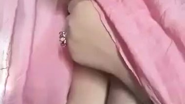 Soft boobed Indian village aunty fondling breast