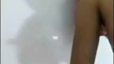 Skinny Indian girl fingering pussy on cam for her boyfriend