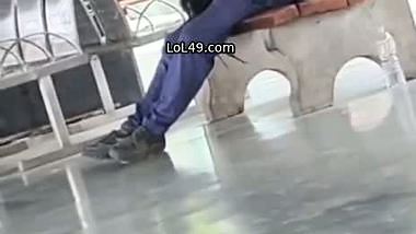 Randi in railway station sucking dick caught by voyeur