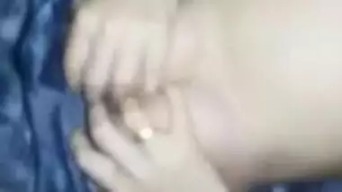 Desi pregnant wife pressing her Boobs Husband cum on her body