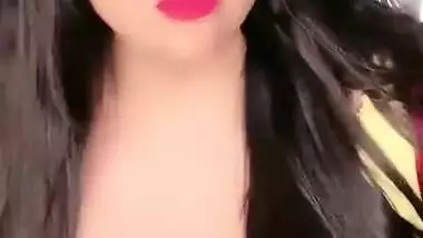 Beauty Model Hottest show in pink blouse