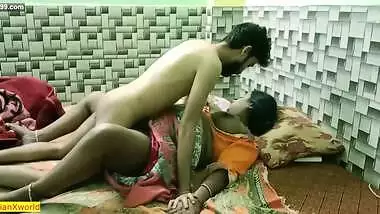 Indian teen boy fucking with hot beautiful maid Bhabhi! Uncut homemade sex