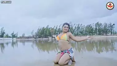 Jhilik Roy in Bikini on Mandarmani Beach