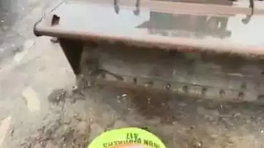 Construction Worker Getting Sucked by Engineering Student at Work Site Publicly