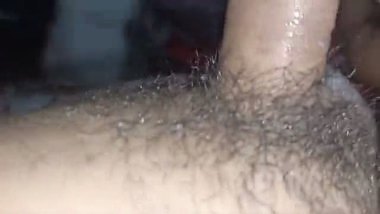 Newly married wife bites on her husband’s dick in Telugu sex
