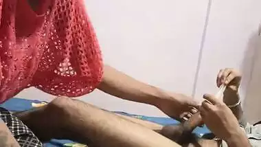 Two guys ass fucks a hot shemale in Indian gay porn