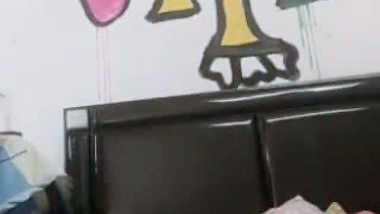 Very cute girl pressing her boobs