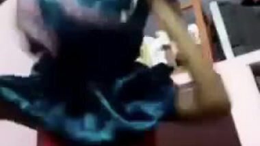 Slim south Indian girl changing dress on video call