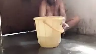Indian Wife Bathing