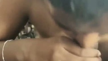 Man gets a Tamil blowjob from a young village girl