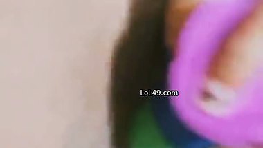 White orgasm pussy masturbation with dildo by horny girl