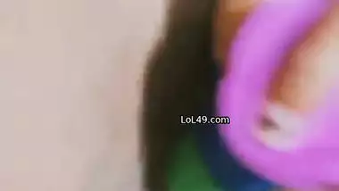 White orgasm pussy masturbation with dildo by horny girl