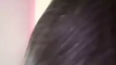 Newly married wife fingering pussy with lover on video call