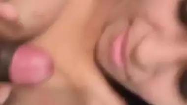 Lover cum profusely after his hot GF’s desi blowjob