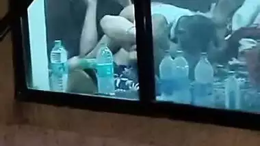 Caught through the window in hotel with bhabhi pussy lick