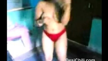 Big boob girl stripping for bf