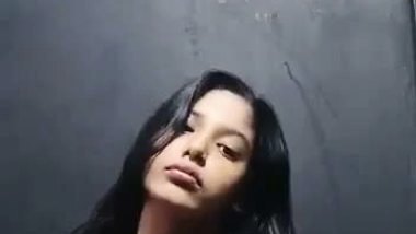 Hottest GF standing topless with boob press