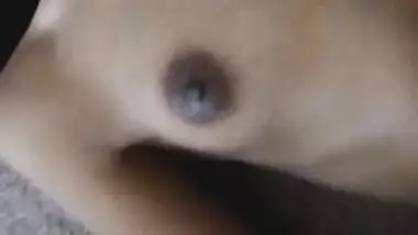 Slim teen GF receives sexy Indian cum shot from her bf