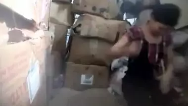 Boss fucking nepali worker in store room