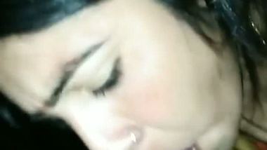 Punjaban gives an Indian blowjob with a condom on