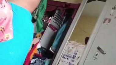 Grandmother wearing blouse and showing naked boobs