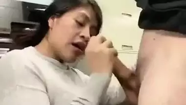 Horny Asian Coworker Sucking at the Office