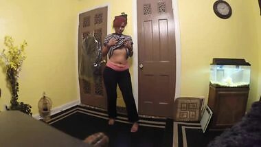 South Indian Lily strips to show her big ass